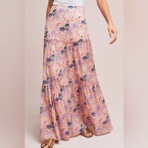 NWT Cynthia Rowley Floral "Havana" High Waisted Maxi Cotton Skirt Size XS